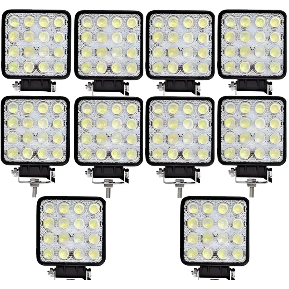 Set 10 proiectoare 16 LED 48W auto OFF-ROAD IP 67 - Articole Auto si Moto