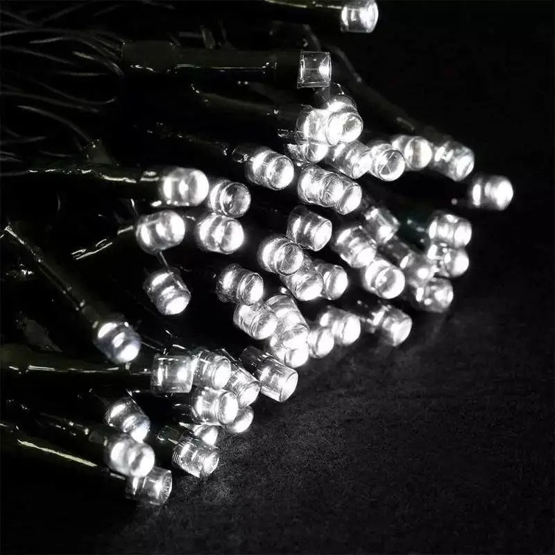 Set 2 x Decoratiune cu Incarcare Solara 50 metri 500 led - Alb Rece