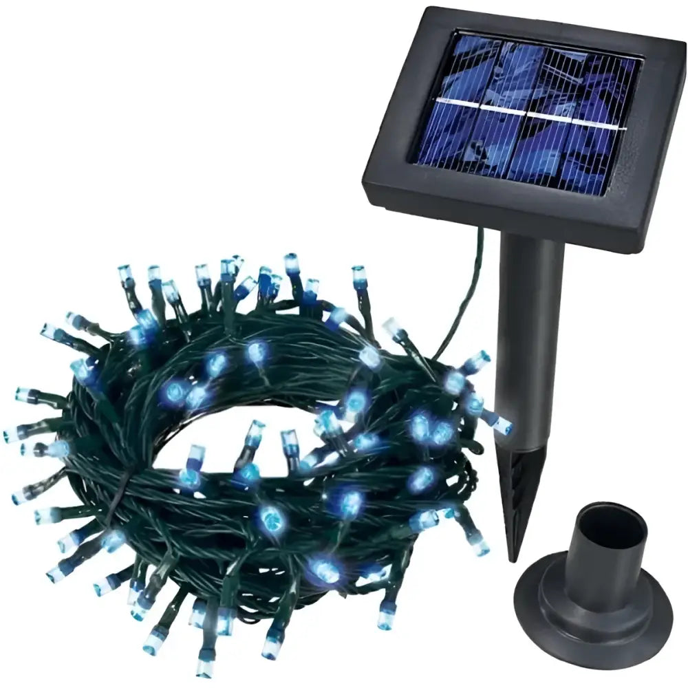Set 4 x Decoratiune cu Incarcare Solara 100 LED 10 Metri - Albastru