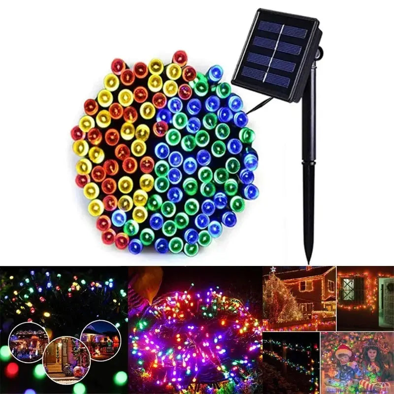 Set 4 x Decoratiune cu Incarcare Solara 100 LED 10 Metri - Multicolor