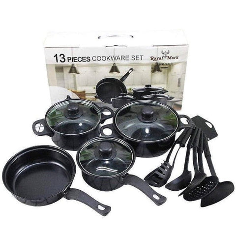 Set de Gătit 13 Piese – Oale cu Capace și Ustensile din Silicon Rezistente la Căldură Antiaderente și Perfecte pentru