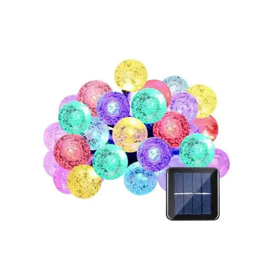 Decoratiune cu Incarcare Solara 5 Metri 30 Globulete - Multicolora