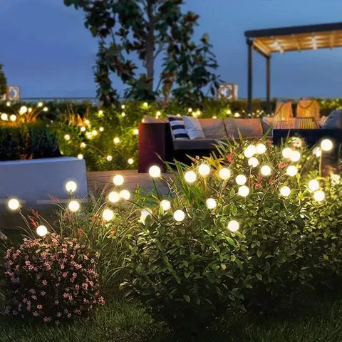 Set 4 x lampa solara pentru gradina cu bulbi - Multicolor
