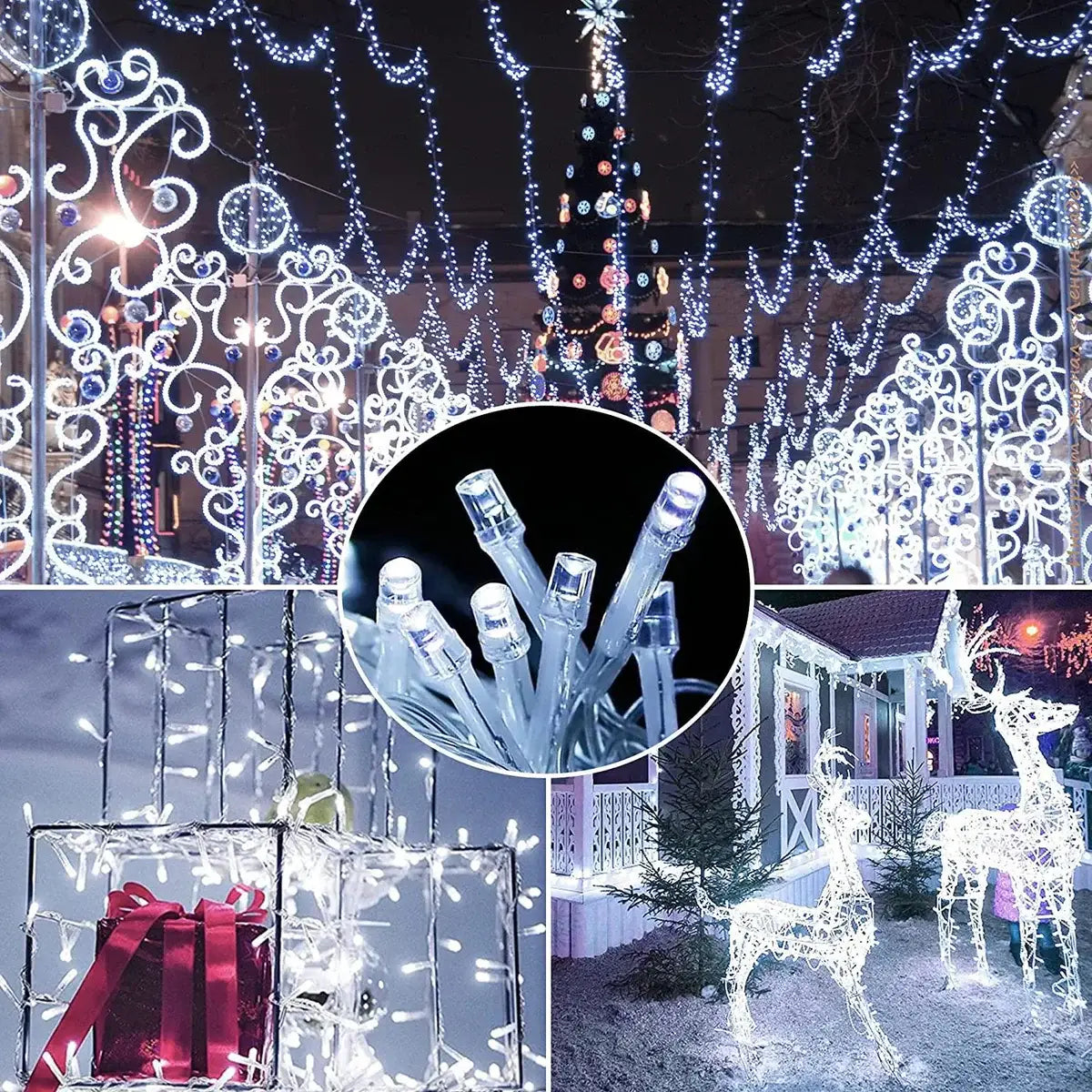 Set 3 x Decoratiune Solara pentru Exterior IP44 1000 led-uri 100m liniara