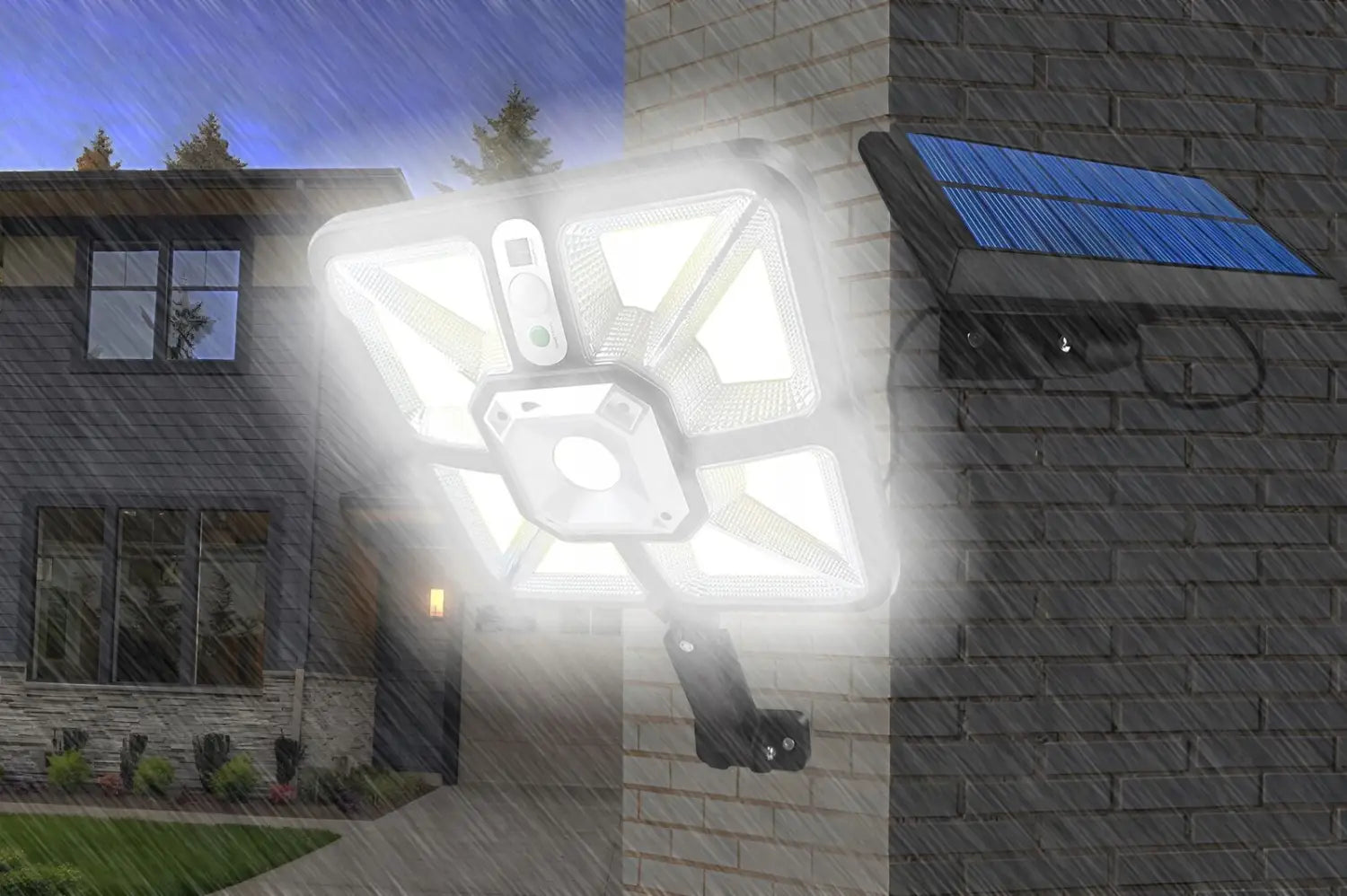 Lampa solara cu 241 LED Senzor de Miscare Telecomanda Lumina Alb Rece 600 W