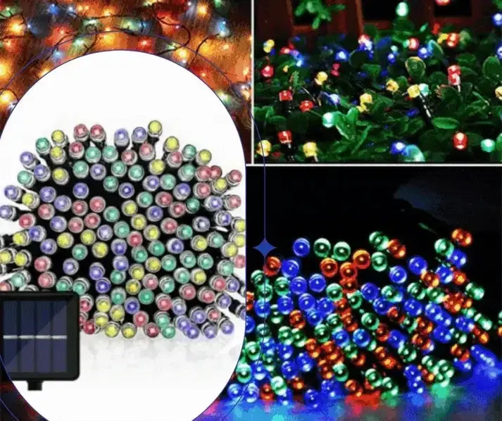 Set 2 x Decoratiune cu Incarcare Solara 50 metri 500 led - Multicolora