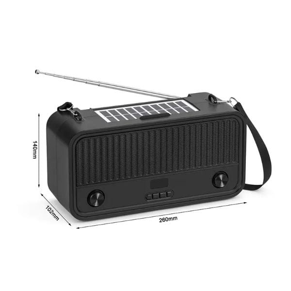 Radio Retro-Modern HF-F131 cu Panou Solar și Bluetooth – Eleganță și Funcționalitate într-un Singur Dispozitiv