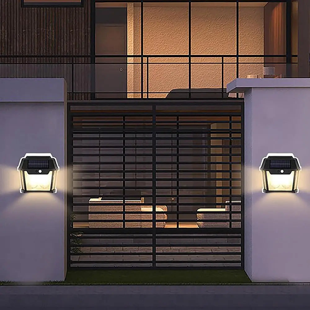 Lampa cu Incarcare Solara Senzor de Miscare Model cu 2 Becuri