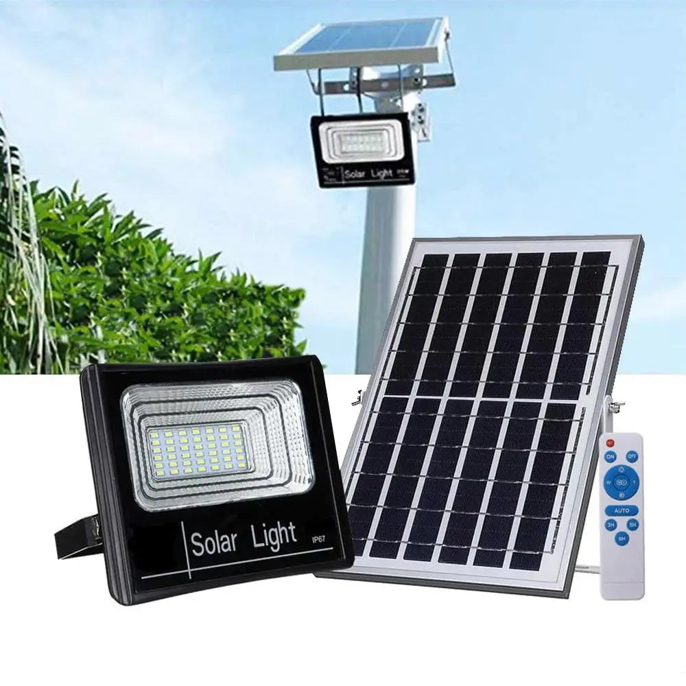 Set 2 x Proiector cu Panou Solar Telecomanda Inclusa Putere 50W
