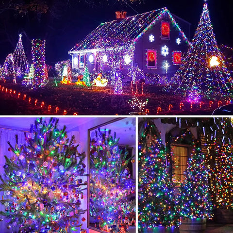 Set 2 x Decoratiune cu Incarcare Solara 50 metri 500 led - Multicolora