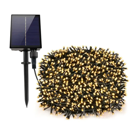 Decoratiune cu Incarcare Solara 30 Metri 300 LED - Alb Cald