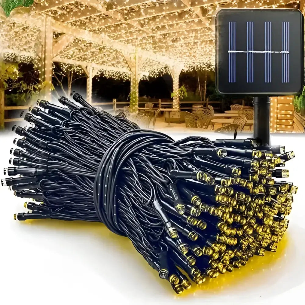 Decoratiune cu Incarcare Solara 30 Metri 300 LED - Alb Cald