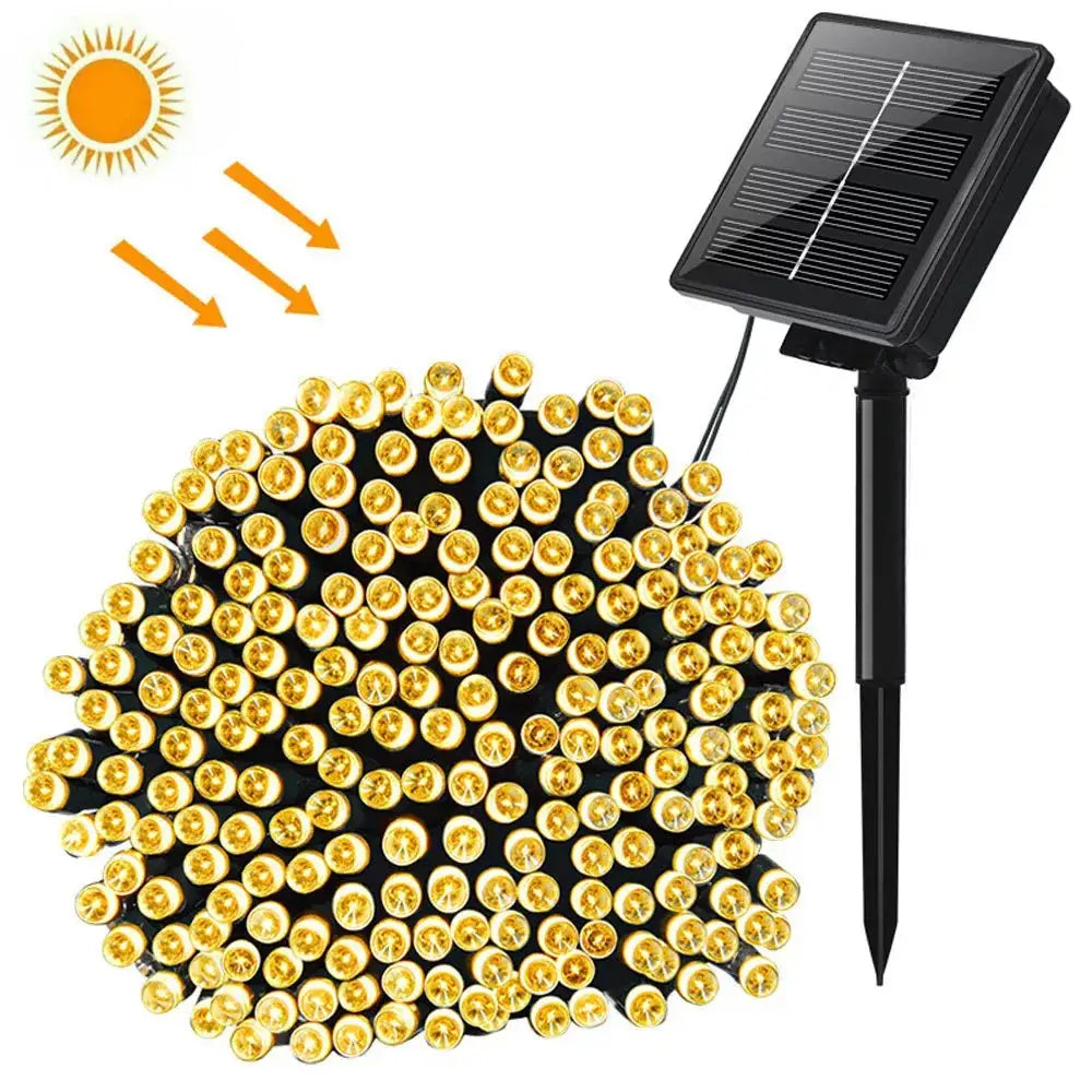 Decoratiune cu Incarcare Solara 30 Metri 300 LED - Alb Cald
