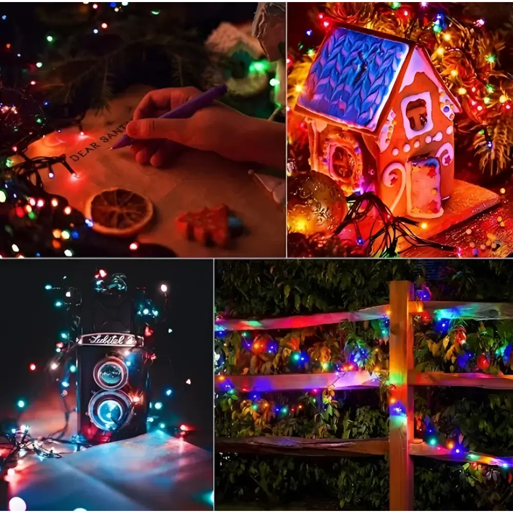 Decoratiune cu Incarcare Solara 30 Metri 300 LED - Multicolora