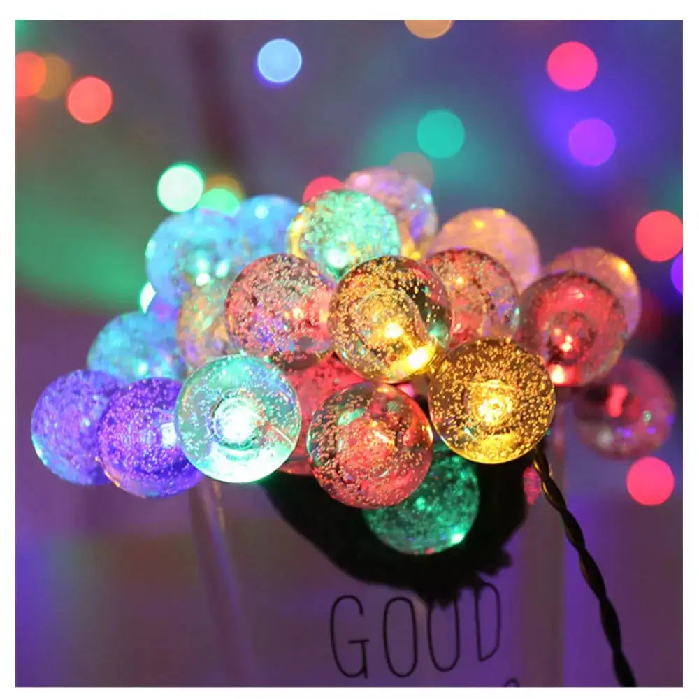 Decoratiune cu Incarcare Solara 5 Metri 30 Globulete - Multicolora