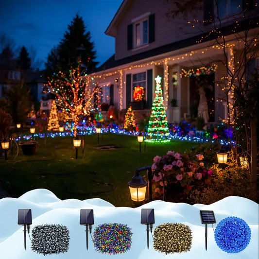 Decoratiune cu Incarcare Solara 50 metri 500 led - Diverse Culori