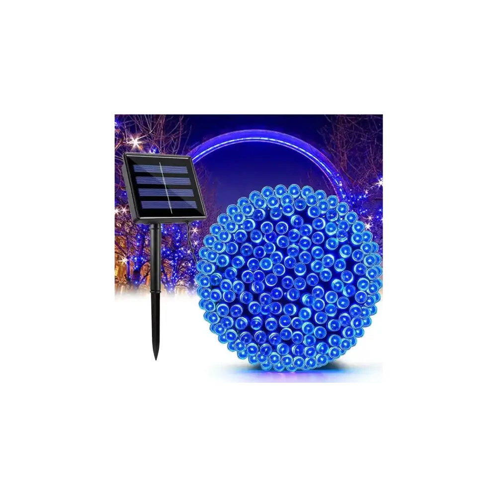Decoratiune cu Incarcare Solara 50 metri 500 led - Diverse Culori - Albastru