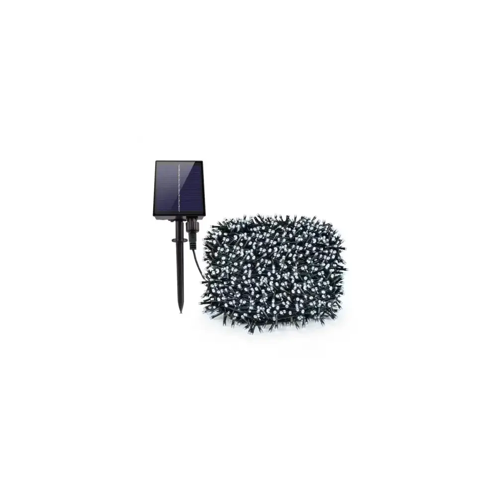 Decoratiune cu Incarcare Solara 50 metri 500 led - Diverse Culori - Alb Rece