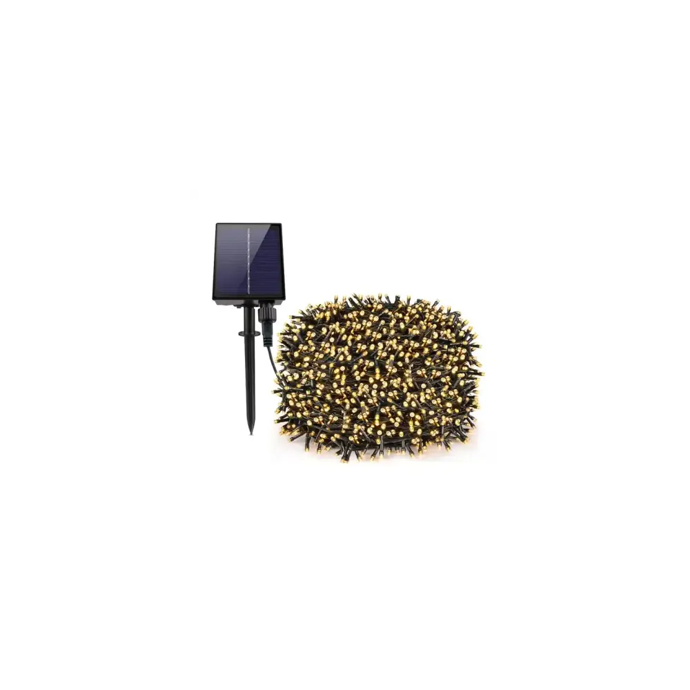 Decoratiune cu Incarcare Solara 50 metri 500 led - Diverse Culori - Alb Cald