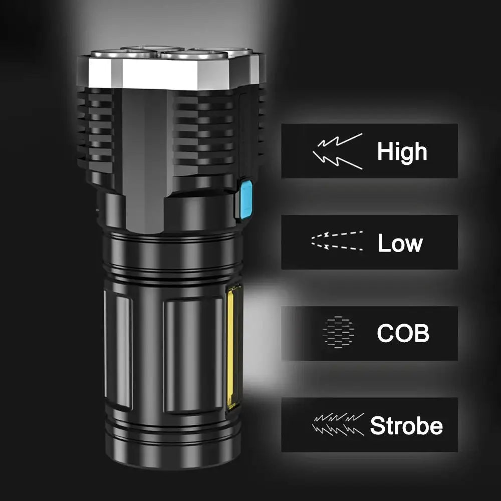 Lanterna multifunctionala 4 led usb - Articole Iluminat