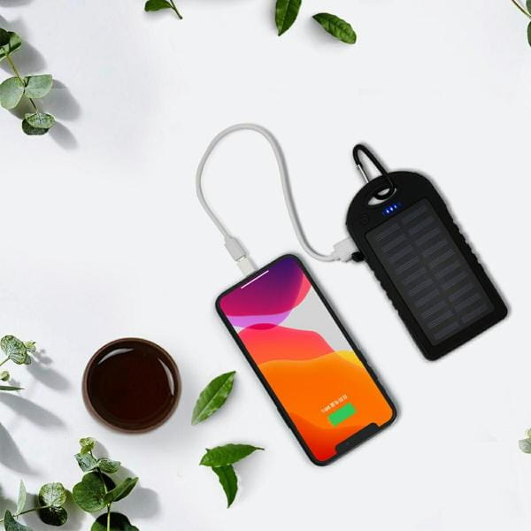 Baterie Externă Solară 20.000mAh USB,Indicator LED Rezistentă la Apă și Șocuri
