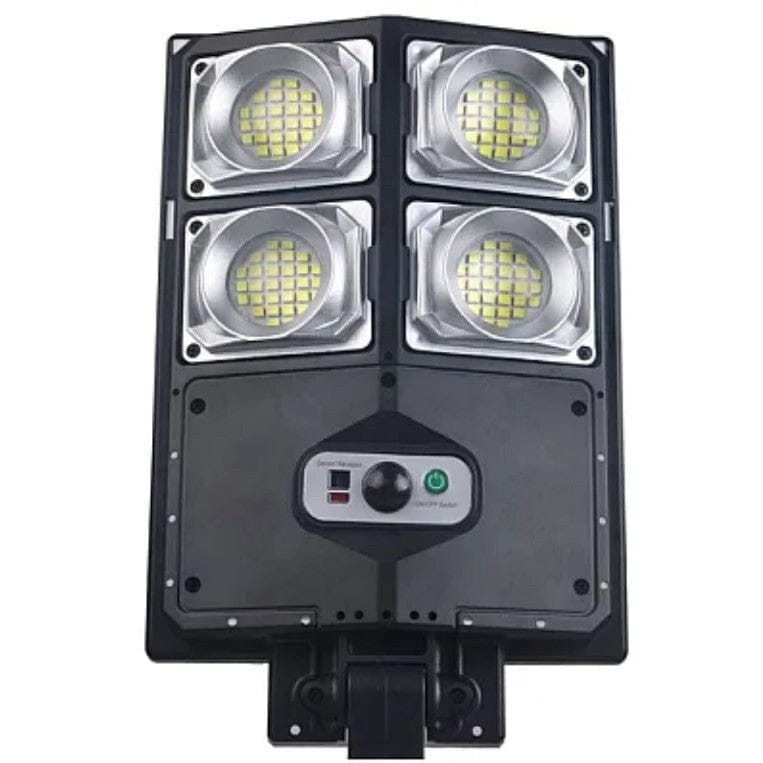 Lampă Solară LED Puternică cu 4 LED-uri COB Telecomandă IR și Senzor de Mișcare - Iluminare Exterioară Autonomă