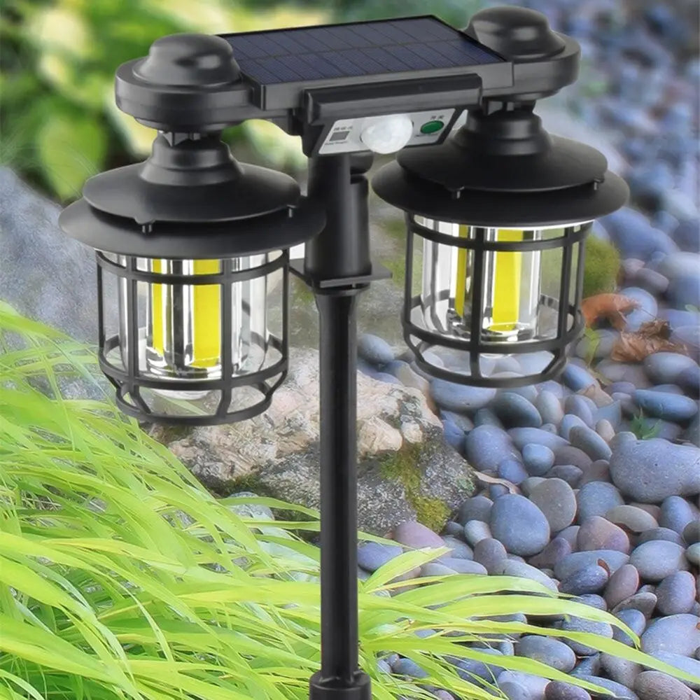 Lampa Solara tip Felinar cu Senzor de Miscare si Telecomanda – Iluminat Automat pentru Curte Alee si Gradina