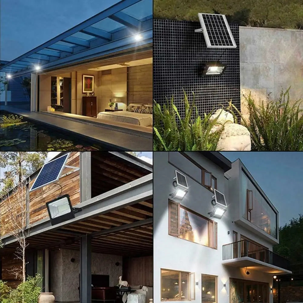 Set 2 x Proiector cu Panou Solar Telecomanda Inclusa Putere 50W