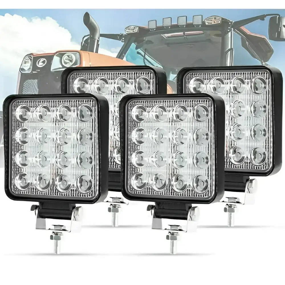 Set 10 proiectoare 16 LED 48W auto OFF-ROAD IP 67 - Articole Auto si Moto