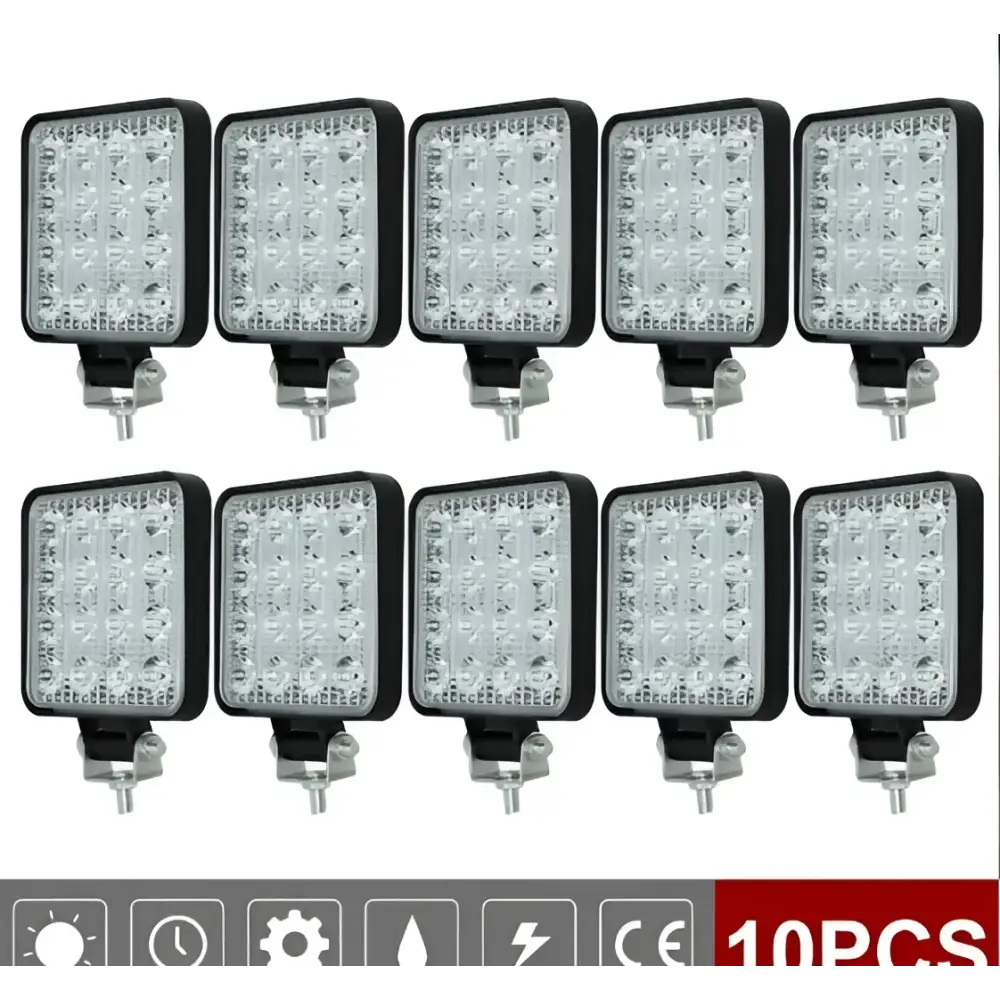 Set 10 proiectoare 16 LED 48W auto OFF-ROAD IP 67 - Articole Auto si Moto