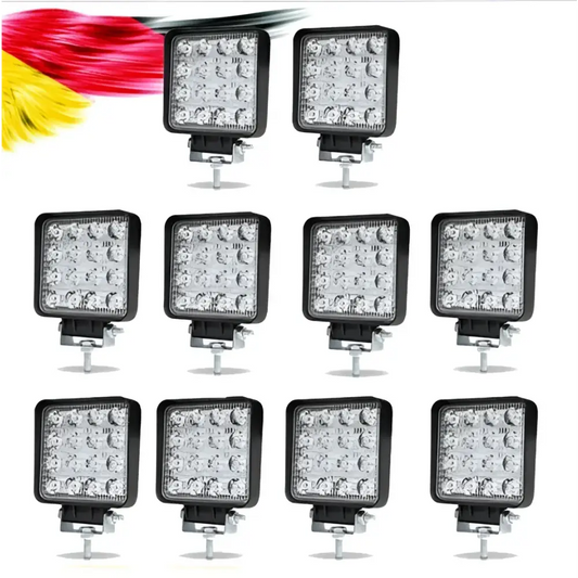 Set 10 proiectoare 16 LED 48W auto OFF-ROAD IP 67 - Articole Auto si Moto