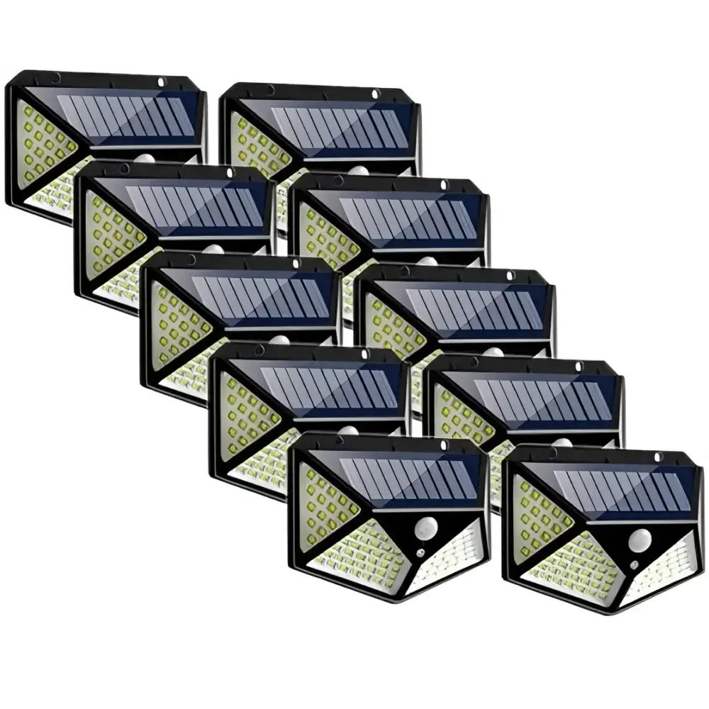 Set 10 x Lampa 100 LED cu panou solar senzor de miscare