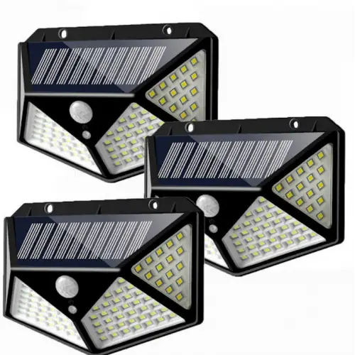 Set 10 x Lampa 100 LED cu panou solar senzor de miscare