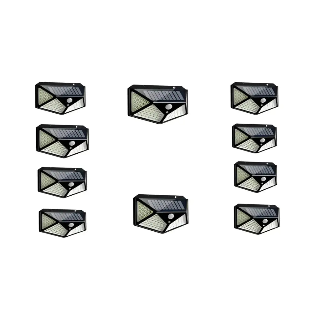 Set 10 x Lampa 100 LED cu panou solar senzor de miscare