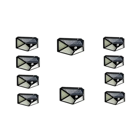 Set 10 x Lampa 100 LED cu panou solar senzor de miscare