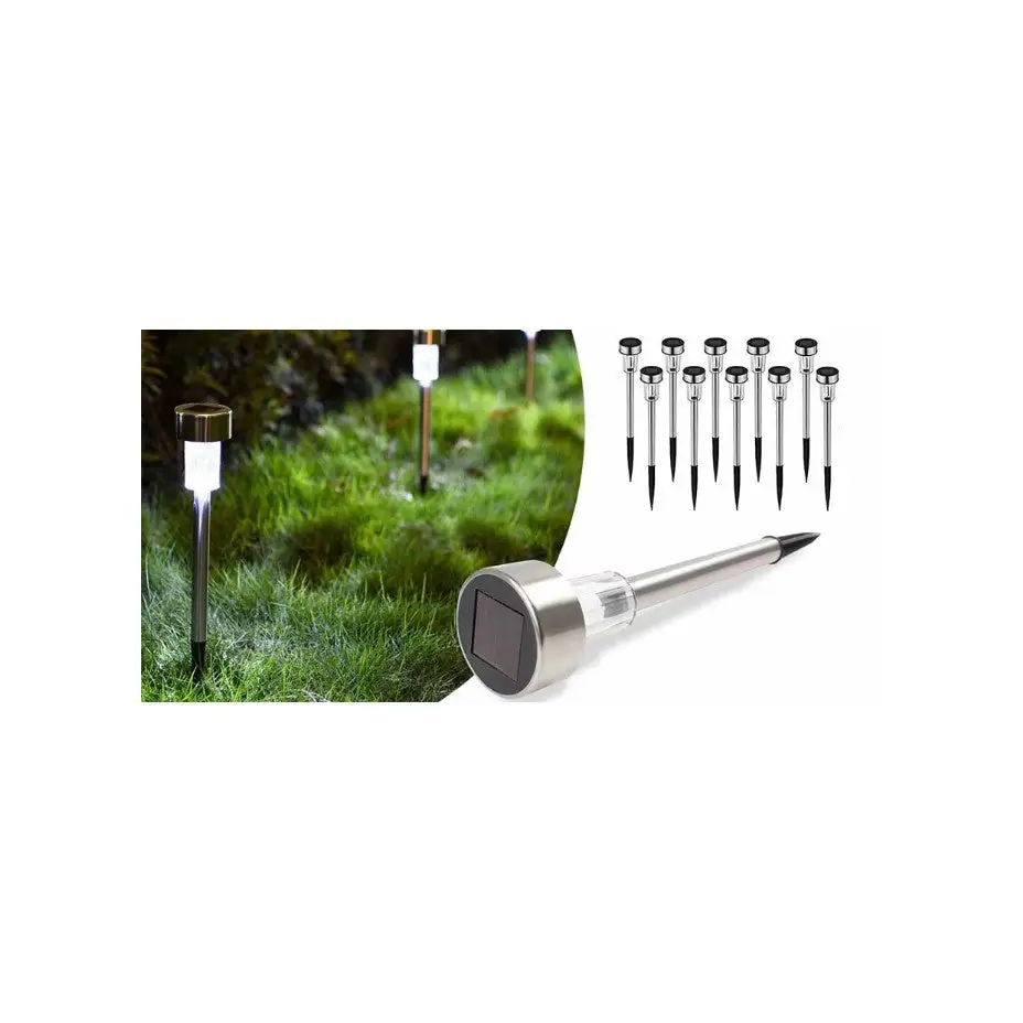 Set 10 x Lampa Solara De Gradina Inox Tip Tarus