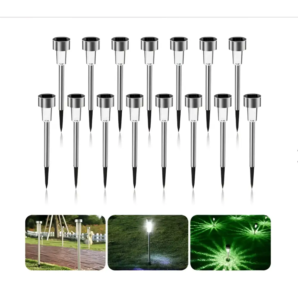 Set 15 x Lampa Solara De Gradina Inox Tip Tarus - Lampi Solare