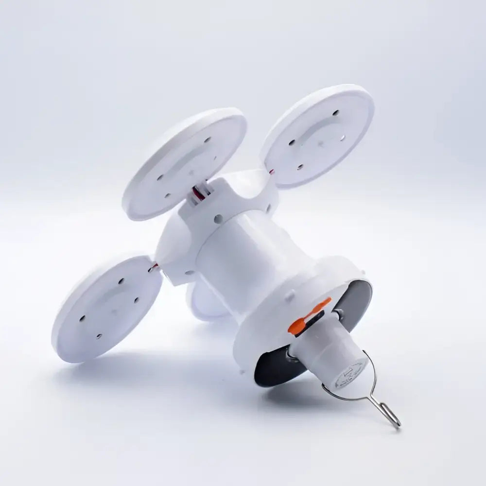 Set 2 x bec cu panou solar si acumulator 4 brate rabatabile si 5 trepte de iluminat