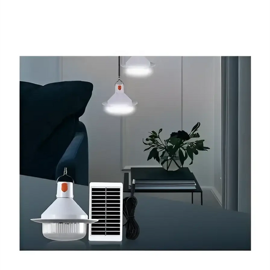 Set 2 x Bec Solar Pentru Camping Portabil Cu Prindere De Carlig