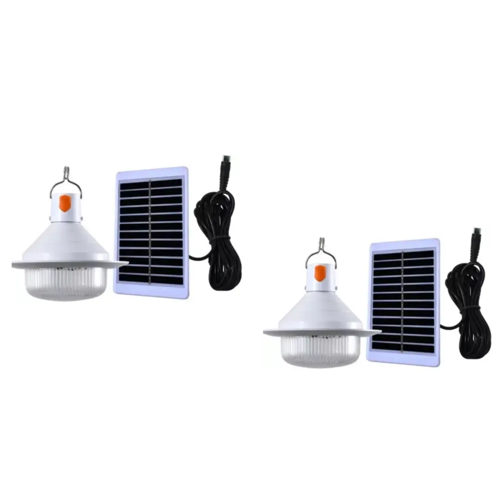 Set 2 x Bec Solar Pentru Camping Portabil Cu Prindere De Carlig