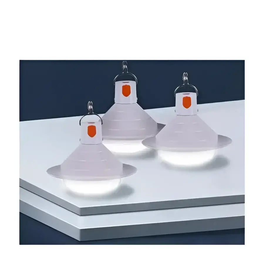 Set 2 x Bec Solar Pentru Camping Portabil Cu Prindere De Carlig