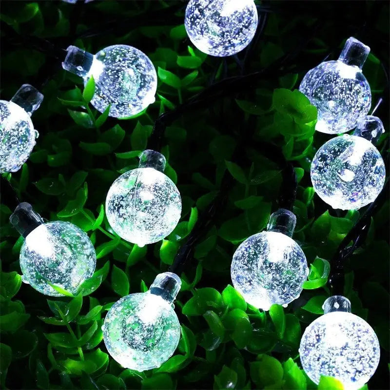 Set 2 x Decoratiune cu Incarcare Solara 5 Metri 30 Globulete - Alb Rece