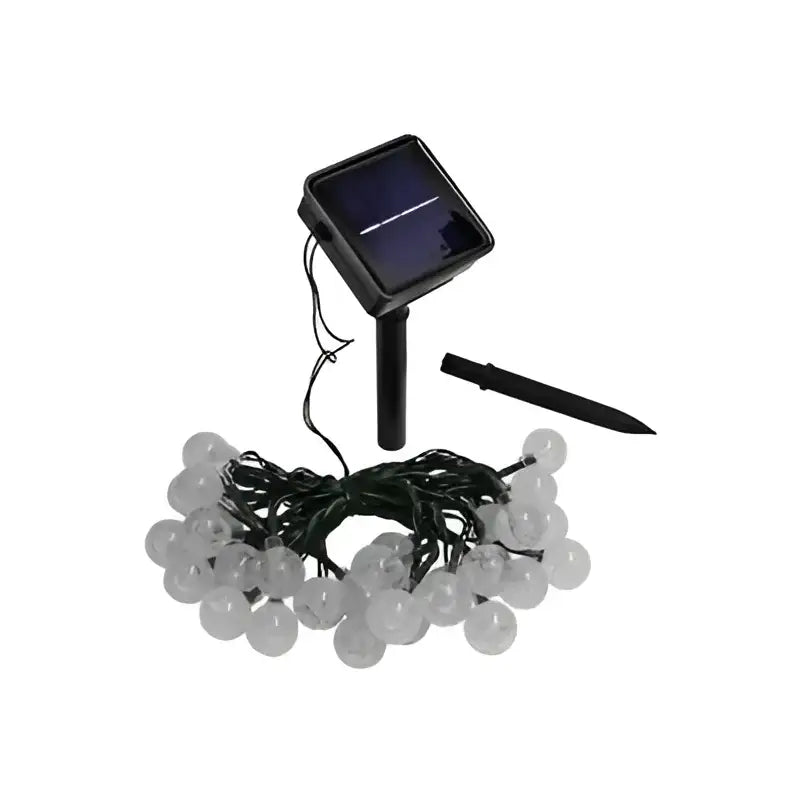 Set 2 x Decoratiune cu Incarcare Solara 5 Metri 30 Globulete - Alb Rece