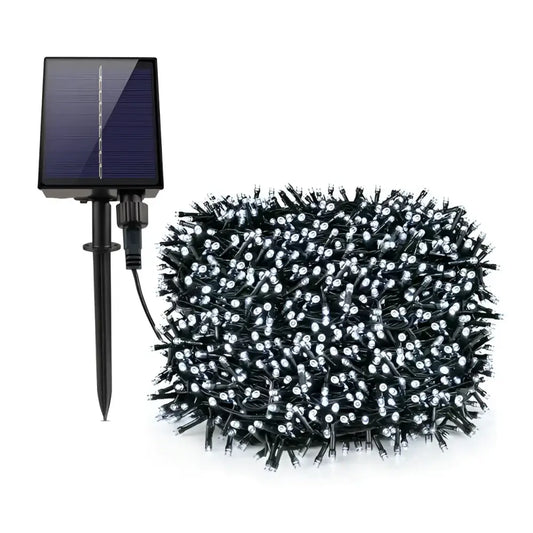 Set 2 x Decoratiune cu Incarcare Solara 50 metri 500 led - Alb Rece
