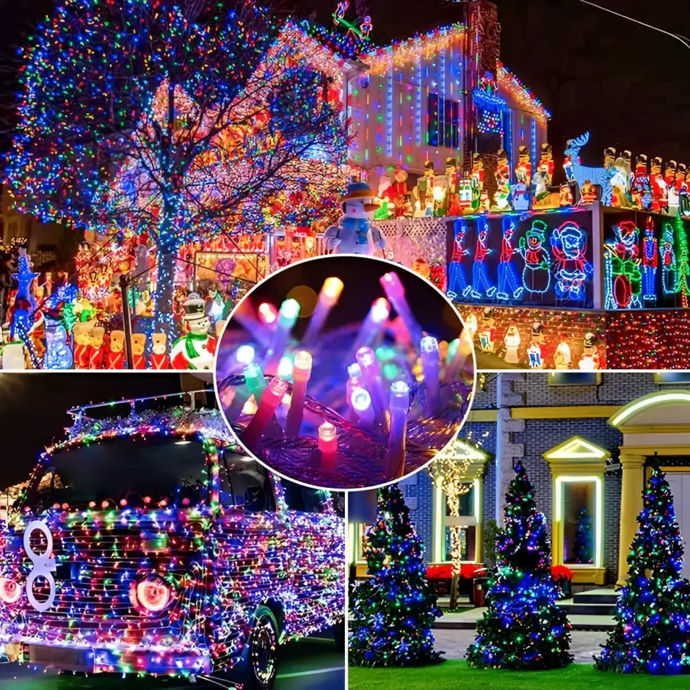 Set 2 x Decoratiune cu Incarcare Solara 50 metri 500 led - Multicolora