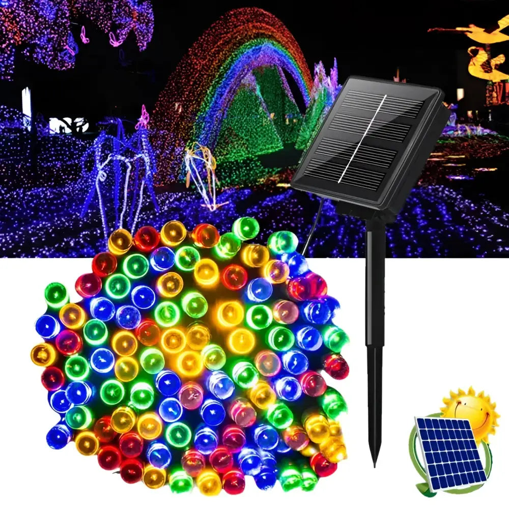 Set 2 x Decoratiune cu Incarcare Solara 50 metri 500 led - Multicolora