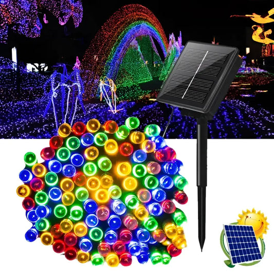 Set 2 x Decoratiune cu Incarcare Solara 50 metri 500 led - Multicolora