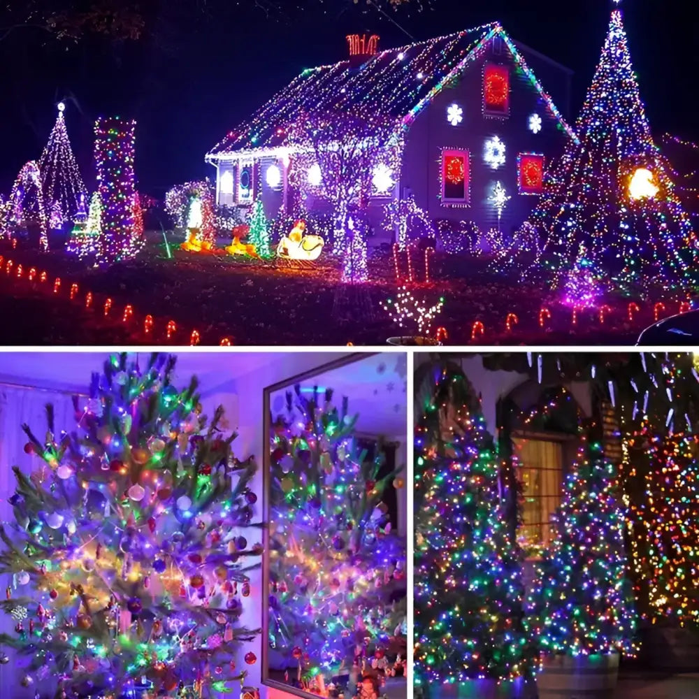 Set 2 x Decoratiune cu Incarcare Solara 50 metri 500 led - Multicolora