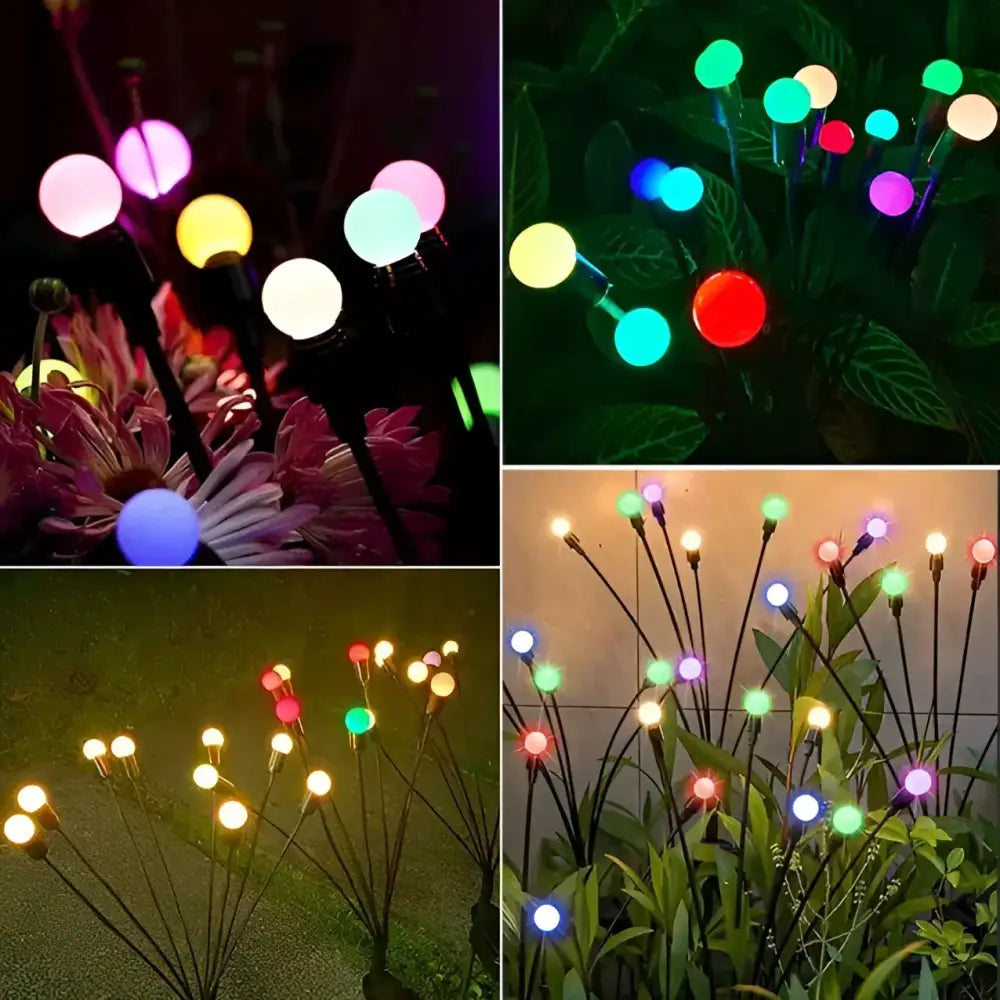 Set 2 x Lampa Solara pentru Gradina cu Bulbi Multicolor