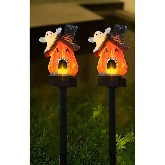 Set 2x Decoratiune Solara Dovleac Pentru Gradina 30 cm